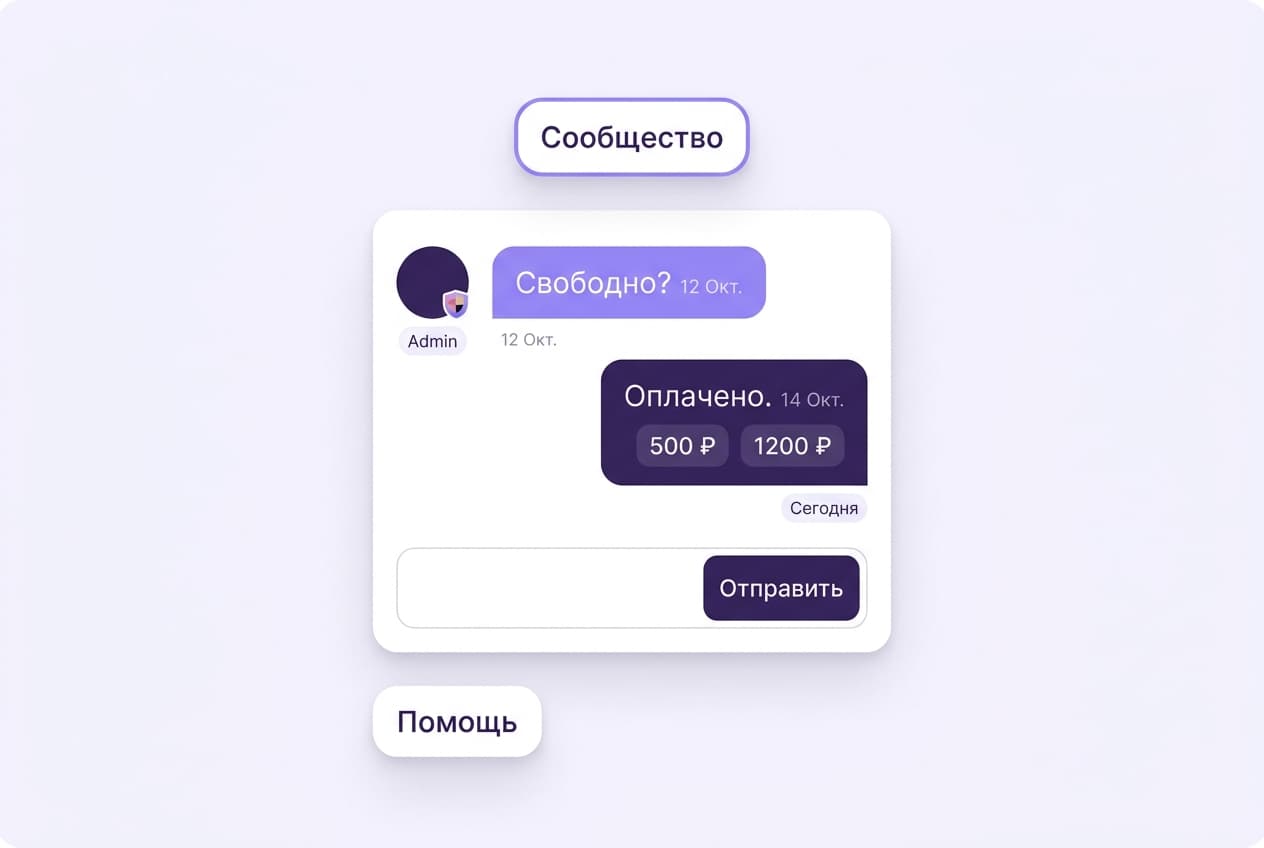 Сообщения сообщества: ассистент отвечает гостю с датами и ценой